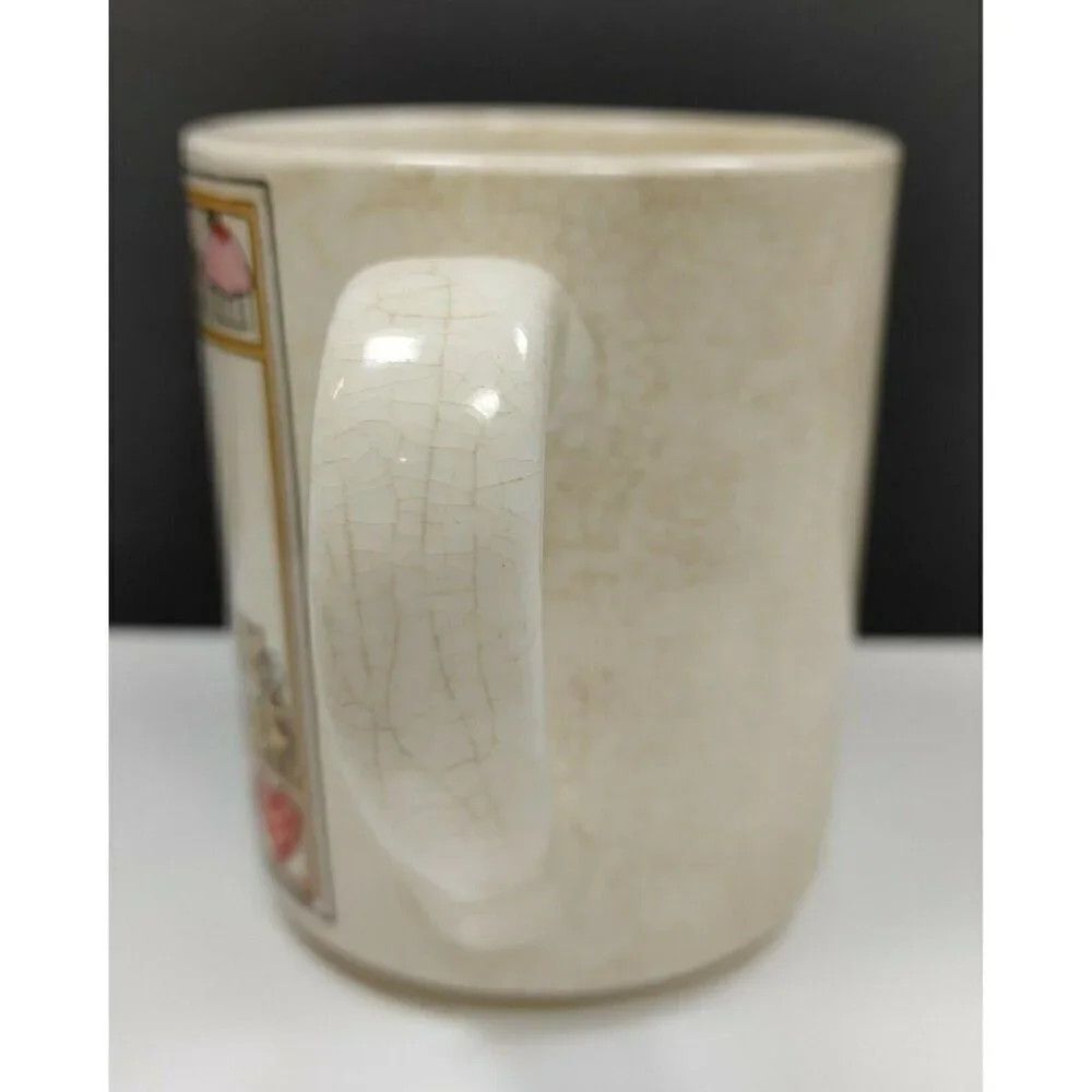 Susan Marie McChesney Kiss The Cook Coffee Mug Gingerbread Cupcake Heart Vintage